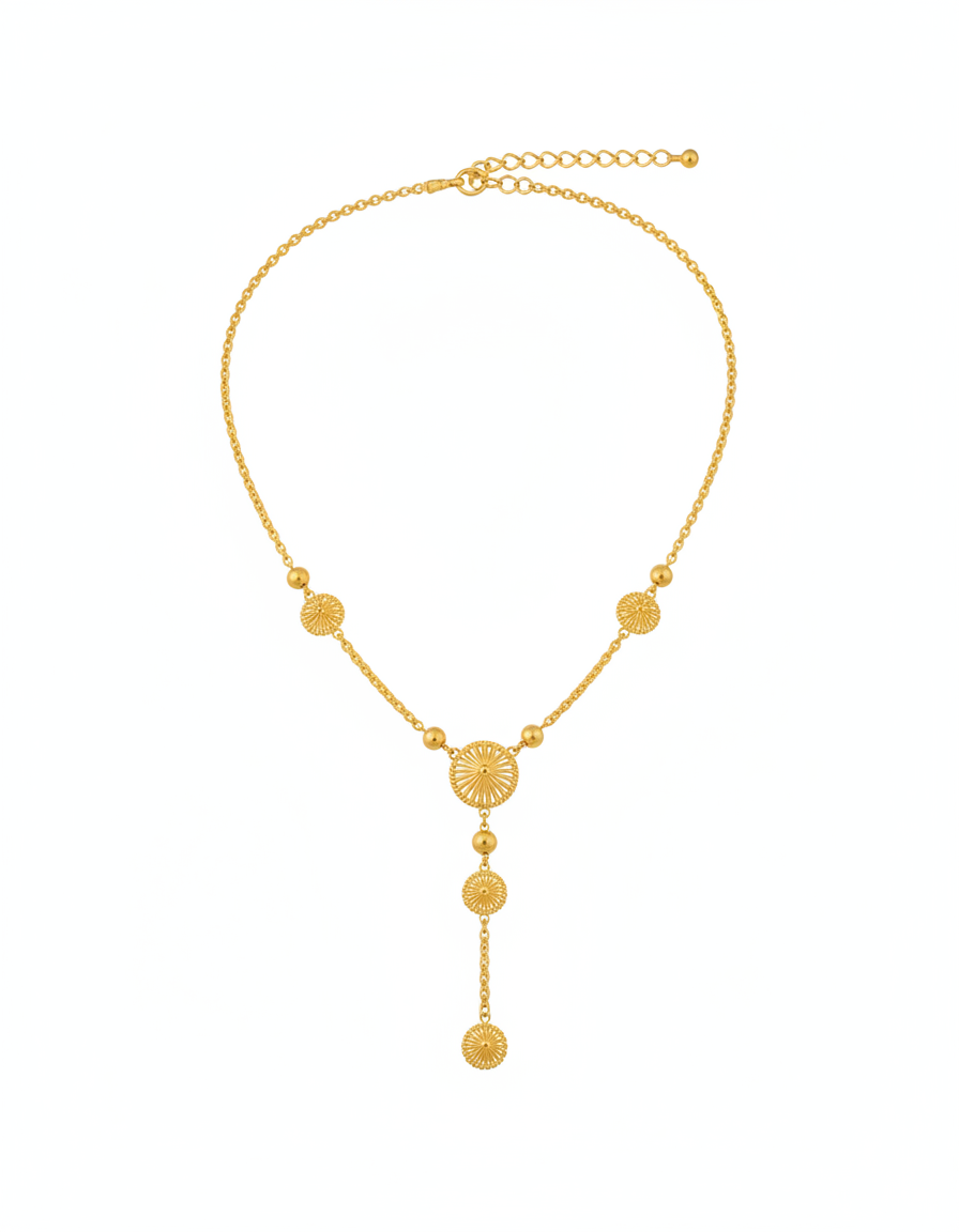 قلادة شرابة دائرية ذهبية