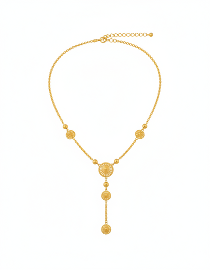 قلادة شرابة دائرية ذهبية